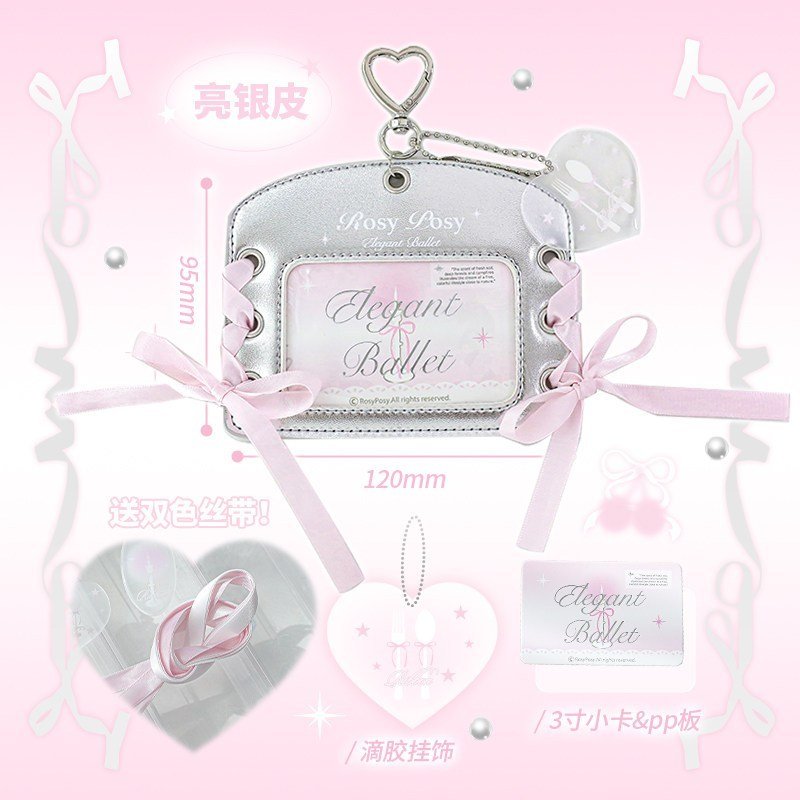 Ballet-Style Leather Card Holder | Student ID / Meal Card / Access Card Case | Photocard Holder | Kawaii Bag Charm for Backpack - Image 7