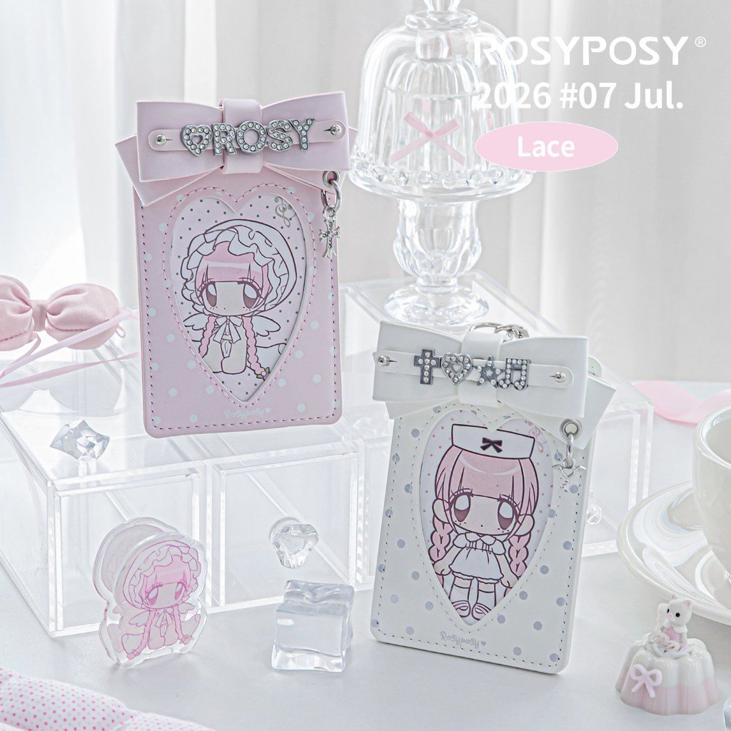 Leather Card Holder ID Card Sleeve K-Style INS Aesthetic Photocard Holder Letter Rhinestone Bow Student Card Case Bag Charm - Image 2