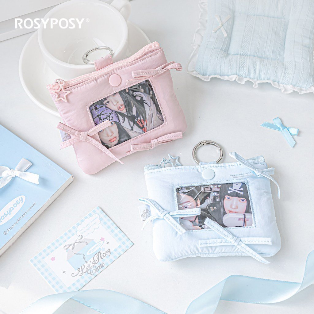 2-in-1 Card Holder Coin Purse Ballet Bow Padded Photocard Holder INS Aesthetic ID Card Case Student Card Holder Photo Storage Bag Charm - Image 4