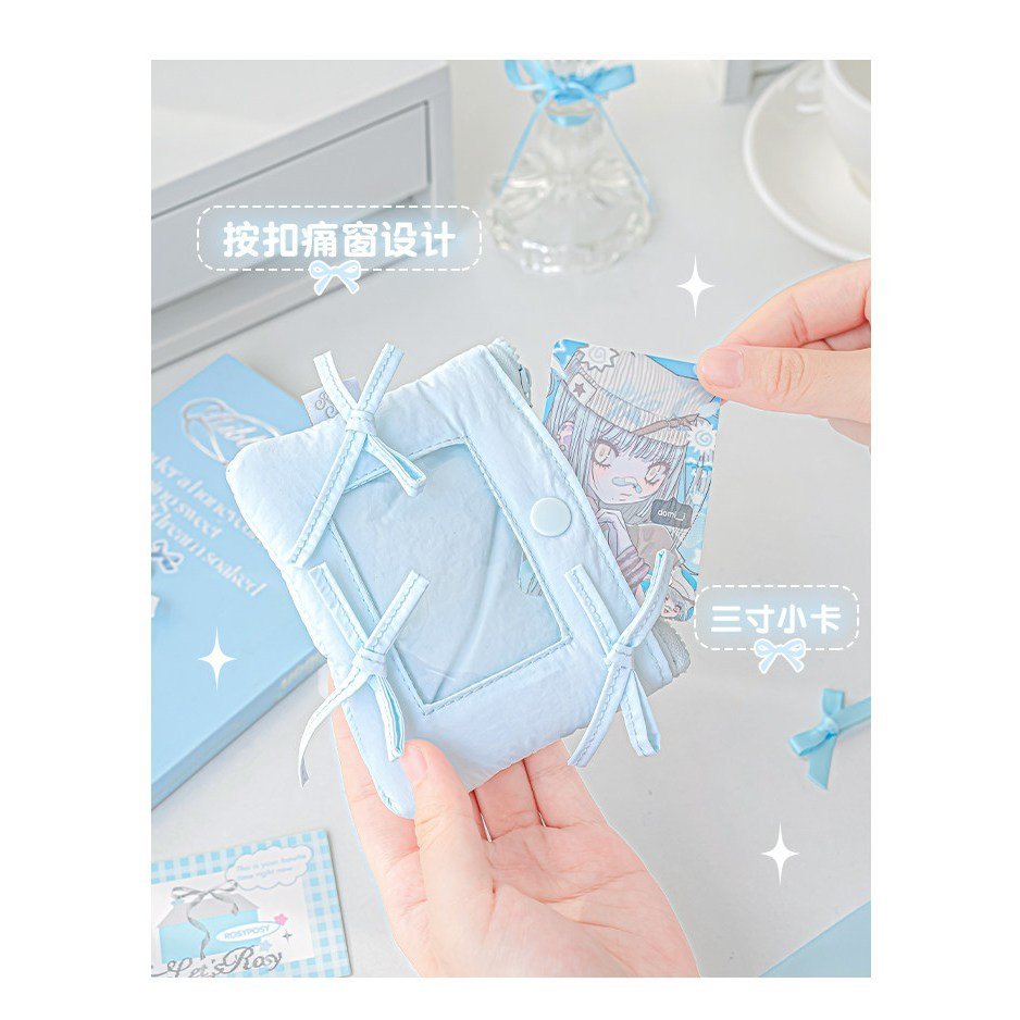 2-in-1 Card Holder Coin Purse Ballet Bow Padded Photocard Holder INS Aesthetic ID Card Case Student Card Holder Photo Storage Bag Charm - Image 6