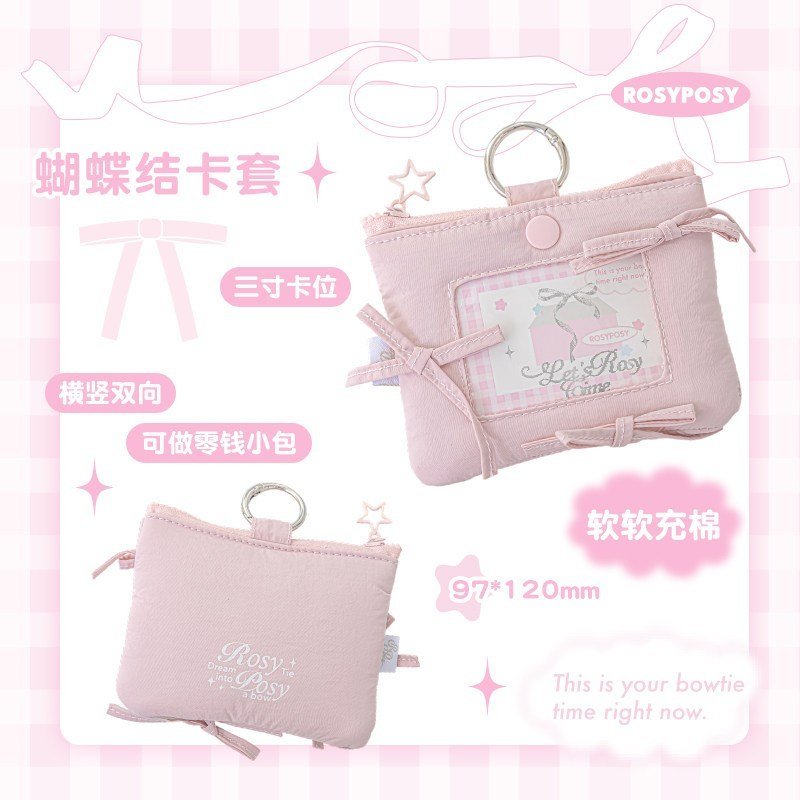 2-in-1 Card Holder Coin Purse Ballet Bow Padded Photocard Holder INS Aesthetic ID Card Case Student Card Holder Photo Storage Bag Charm - Image 11