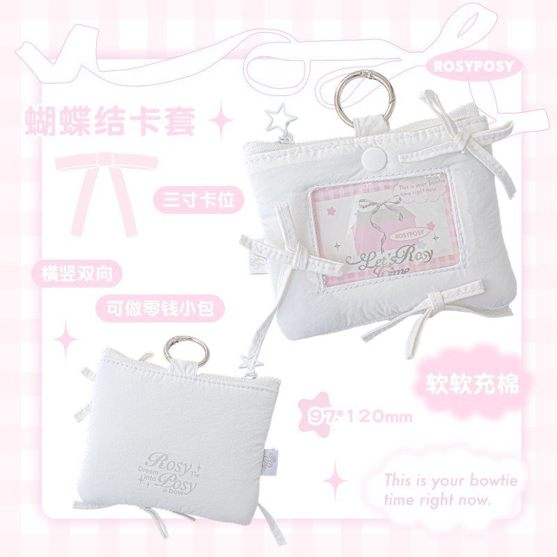 2-in-1 Card Holder Coin Purse Ballet Bow Padded Photocard Holder INS Aesthetic ID Card Case Student Card Holder Photo Storage Bag Charm - Image 12