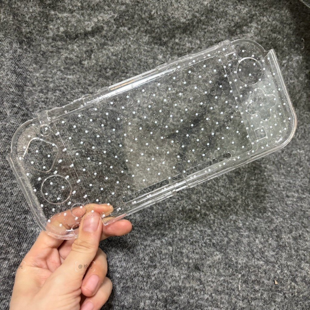 Nintendo Switch Lite Transparent Glitter Polka Dot Hard Case Split Protective Shell Cover - Image 7
