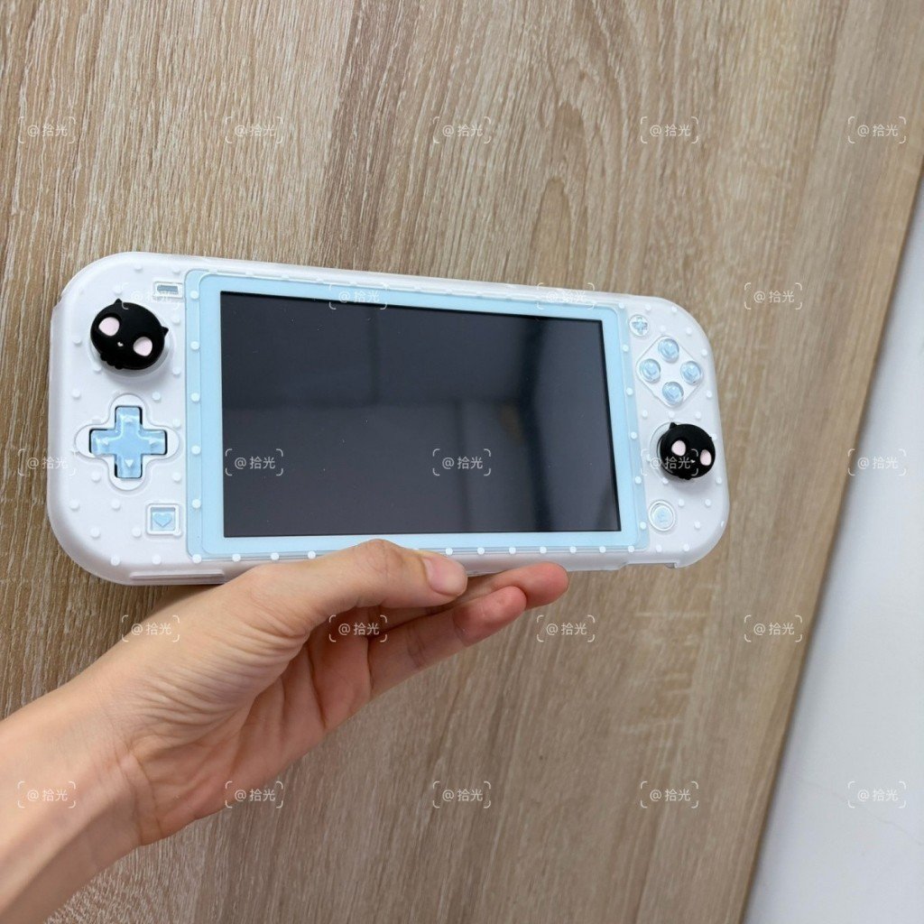 Nintendo Switch Lite Transparent Glitter Polka Dot Hard Case Split Protective Shell Cover - Image 9