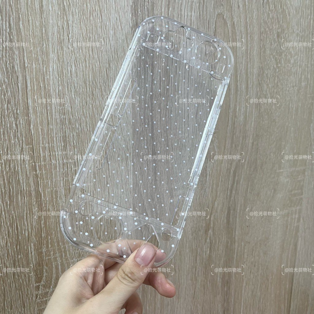 Nintendo Switch Lite Transparent Glitter Polka Dot Hard Case Split Protective Shell Cover - Image 12