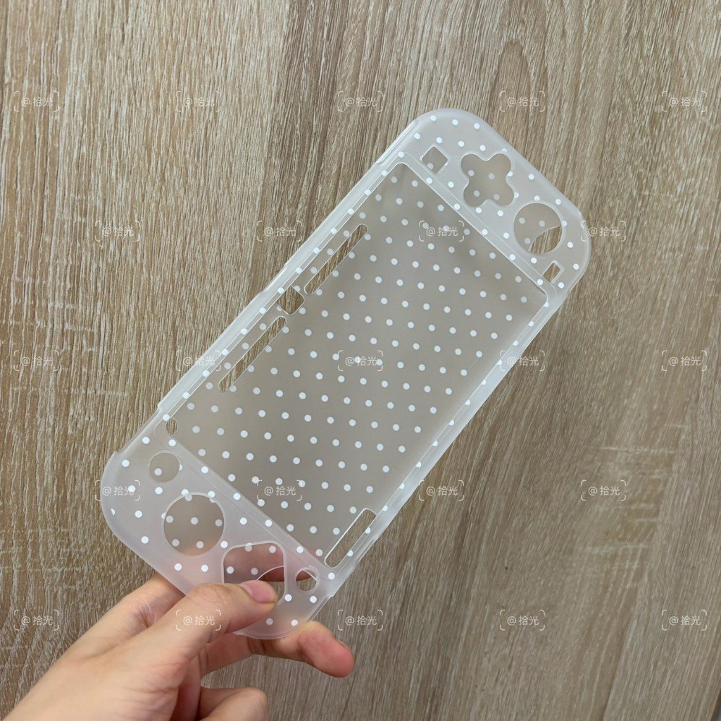 Nintendo Switch Lite Transparent Glitter Polka Dot Hard Case Split Protective Shell Cover - Image 13
