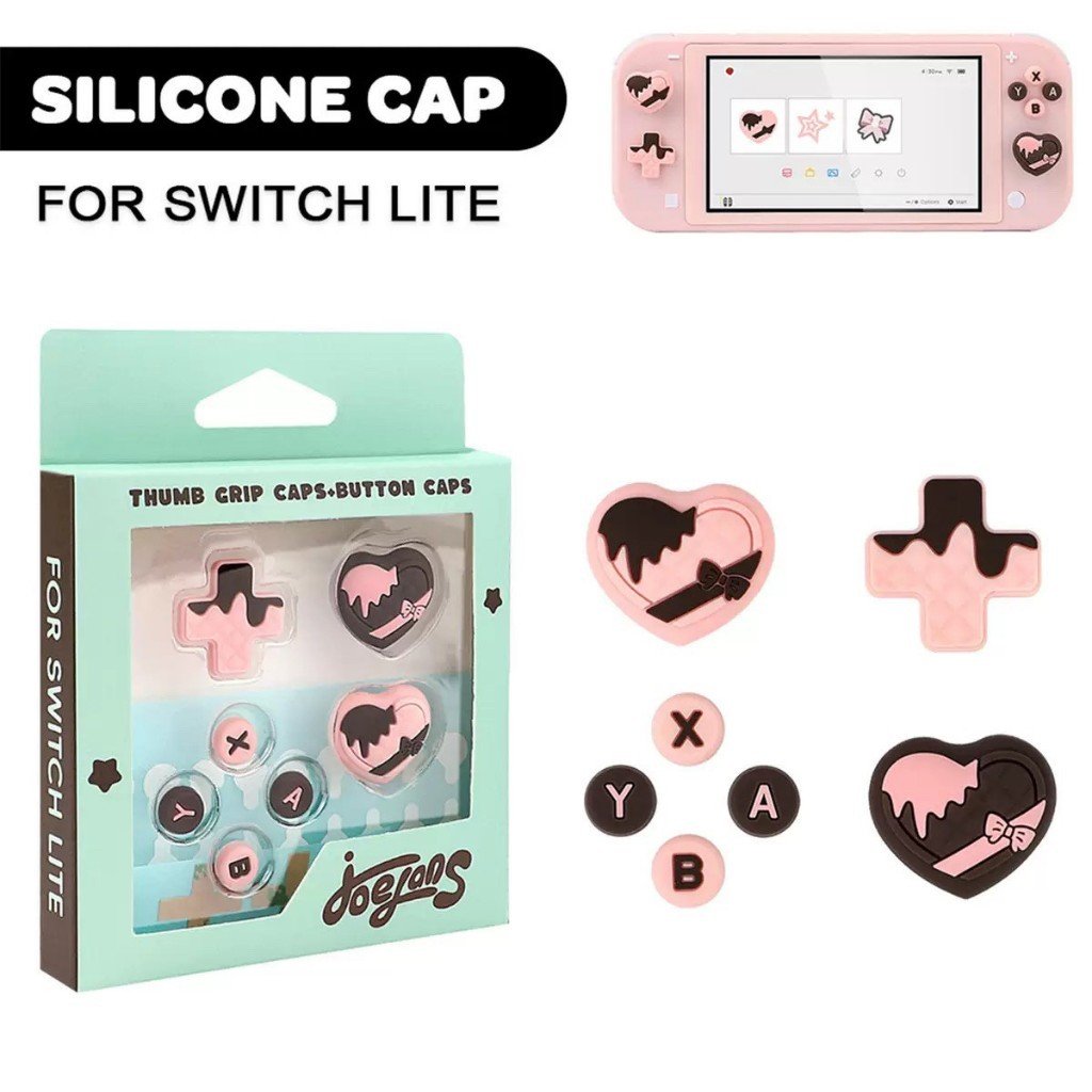 Nintendo Switch Lite Heart Strawberry Chocolate Star Thumb Grip Caps Silicone Joystick Covers - Image 4