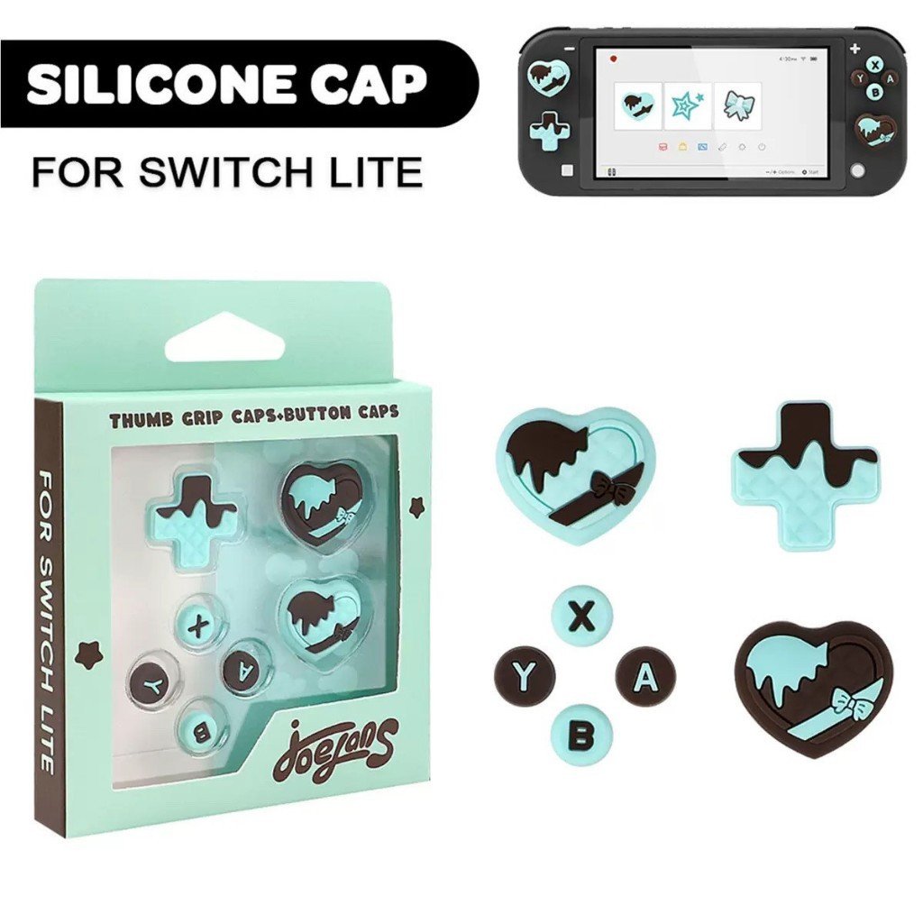 Nintendo Switch Lite Heart Strawberry Chocolate Star Thumb Grip Caps Silicone Joystick Covers - Image 3