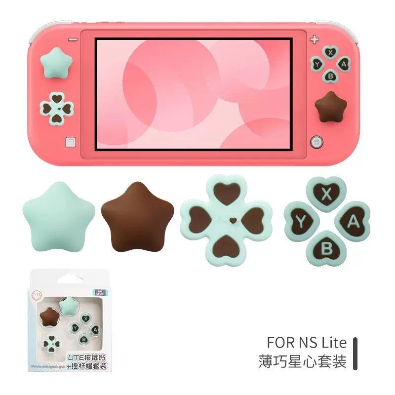 Nintendo Switch Lite Heart Strawberry Chocolate Star Thumb Grip Caps Silicone Joystick Covers - Image 6