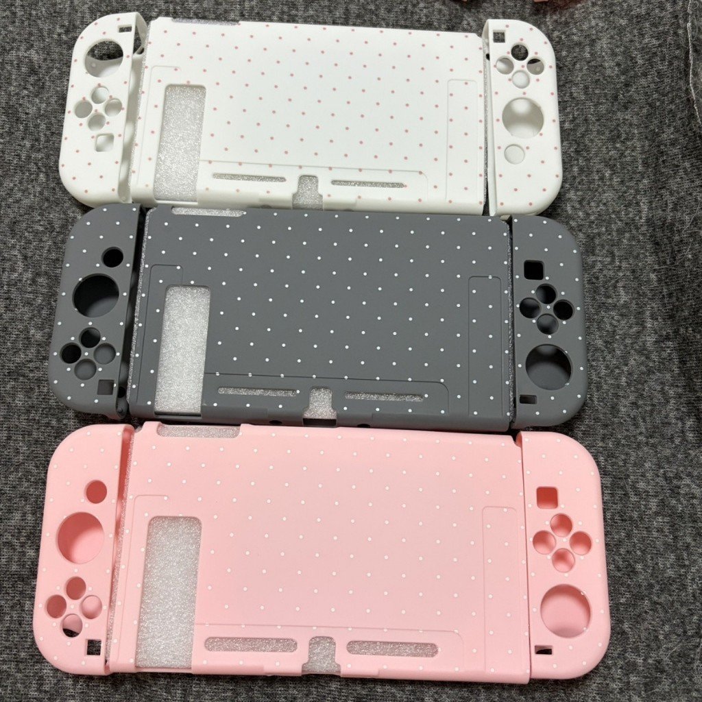 Nintendo Switch Black Polka Dot White TPU Split Soft Protective Case Anti-Shock Cover