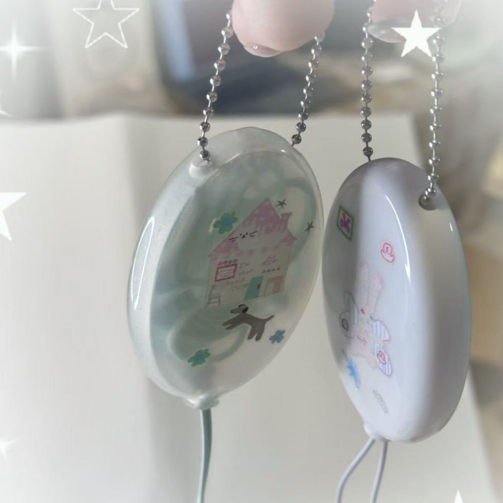 Vintage Y2K Star Polka Dot PVC Earphone Storage Pouch Cable Organizer Keychain Multifunctional Bag - Image 4