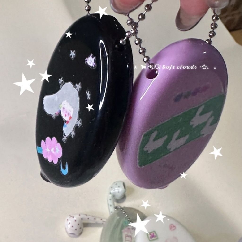 Vintage Y2K Star Polka Dot PVC Earphone Storage Pouch Cable Organizer Keychain Multifunctional Bag - Image 3