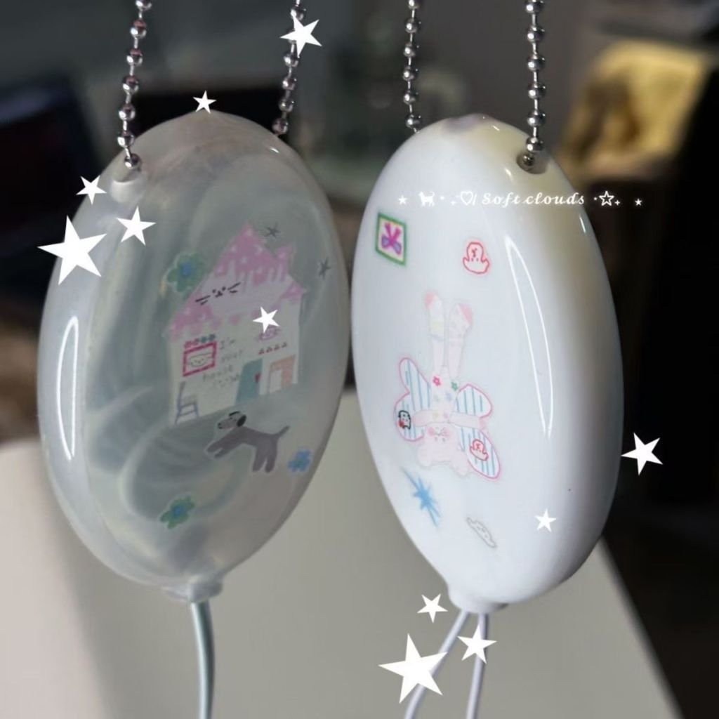 Vintage Y2K Star Polka Dot PVC Earphone Storage Pouch Cable Organizer Keychain Multifunctional Bag