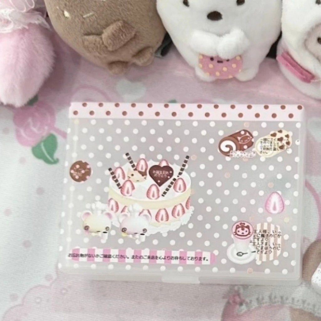 Polka Dot Cake Frosted Card Holder Clear Storage Box Multifunctional Desk Display & Protection Case for Kpop Collectibles - Image 5