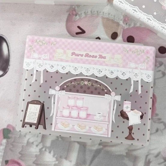Polka Dot Cake Frosted Card Holder Clear Storage Box Multifunctional Desk Display & Protection Case for Kpop Collectibles