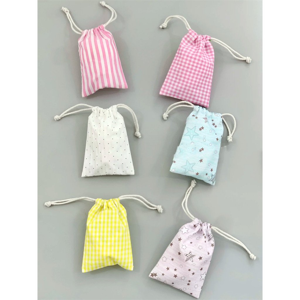 10cm Doll Drawstring Bag Polka Dot Stripe Ita Bag Doll Storage Pouch Makeup & Coin Bag - Image 3