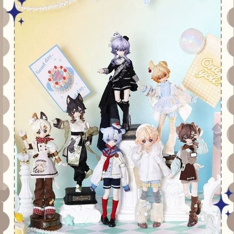 【BoxedFurry】Little Boy 1/8 BJD Articulated Doll Collectible Figure Blind Box Desk Display Toy Gift