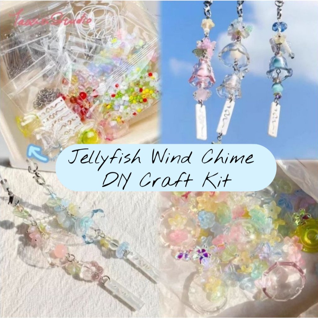 Dreamy Jellyfish Wind Chime DIY Beading Kit Handmade Phone Charm Bag Charm Accessories