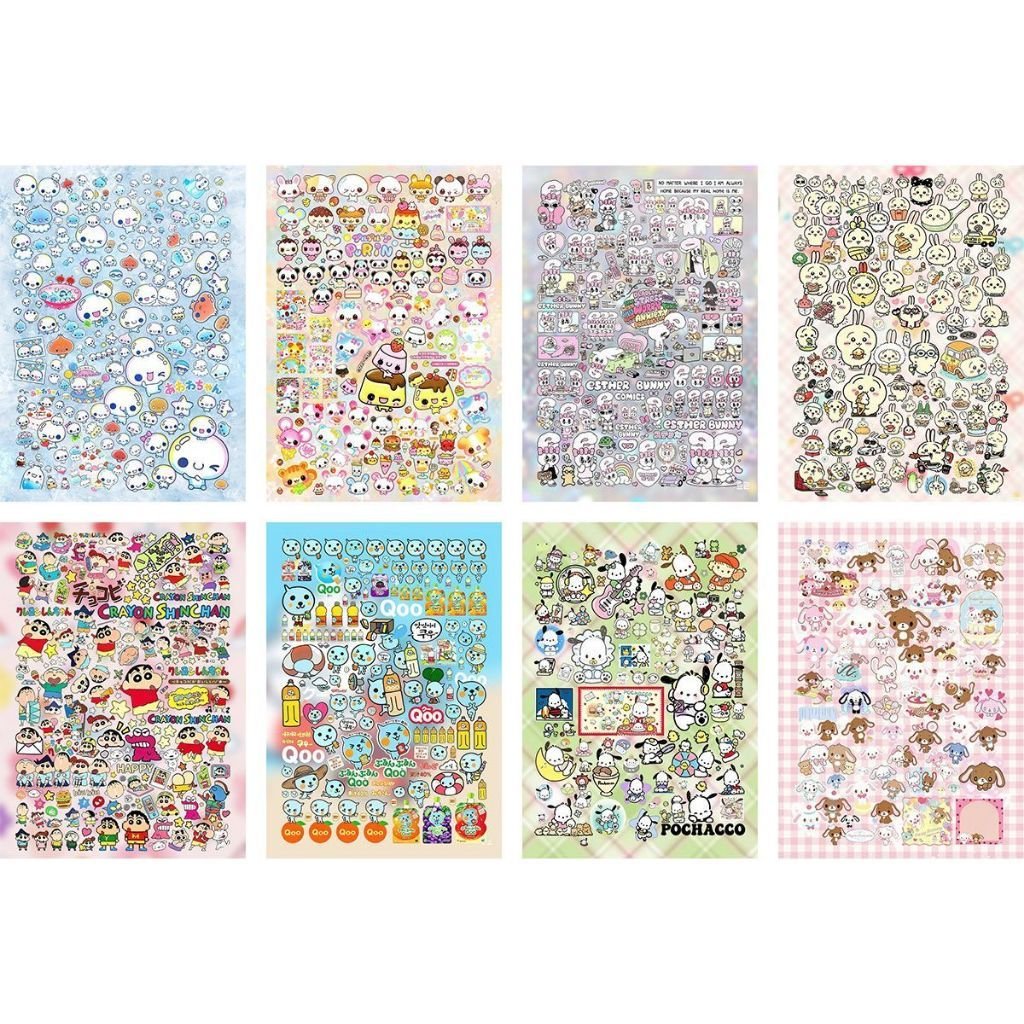 Retro Japanese Cute Cartoon Cut Film Stickers DIY Collage Waterproof Decorative Sticker Book