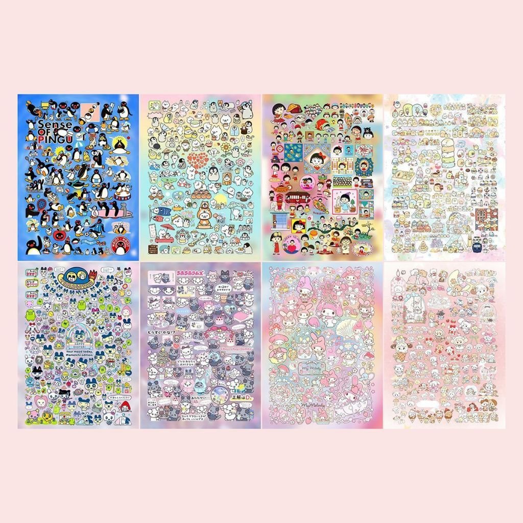 Retro Japanese Cute Cartoon Cut Film Stickers DIY Collage Waterproof Decorative Sticker Book - Image 2