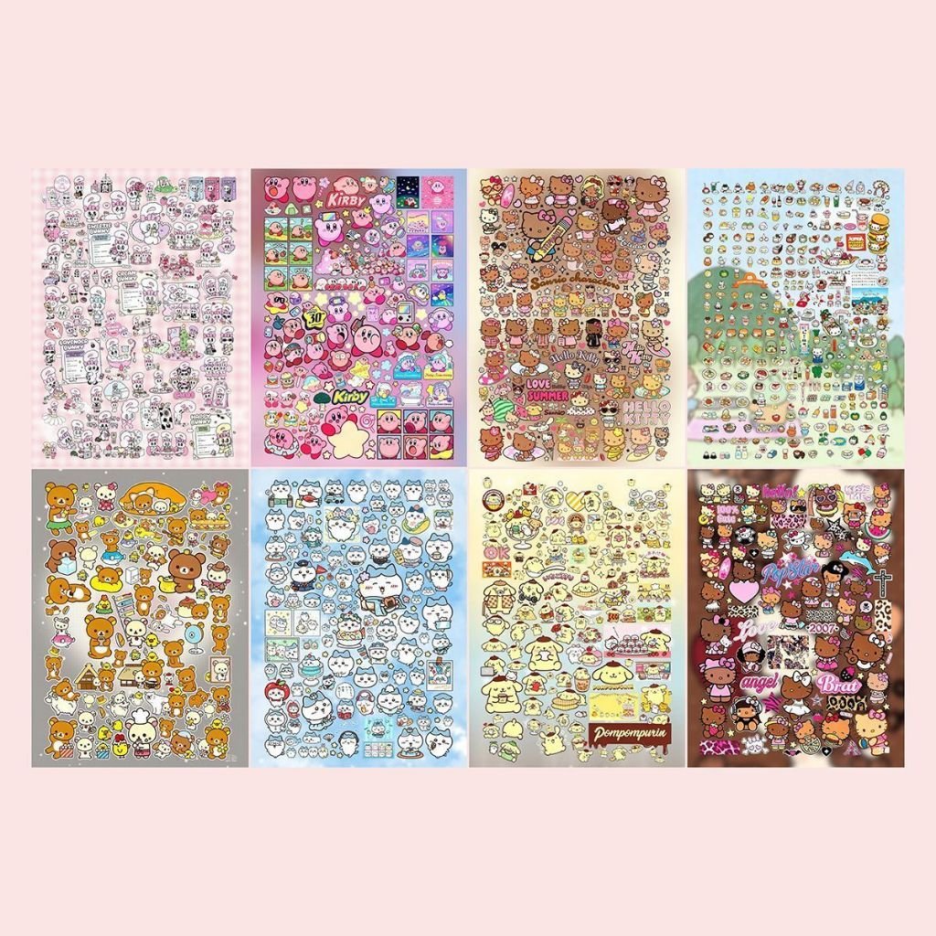 Retro Japanese Cute Cartoon Cut Film Stickers DIY Collage Waterproof Decorative Sticker Book - Image 4