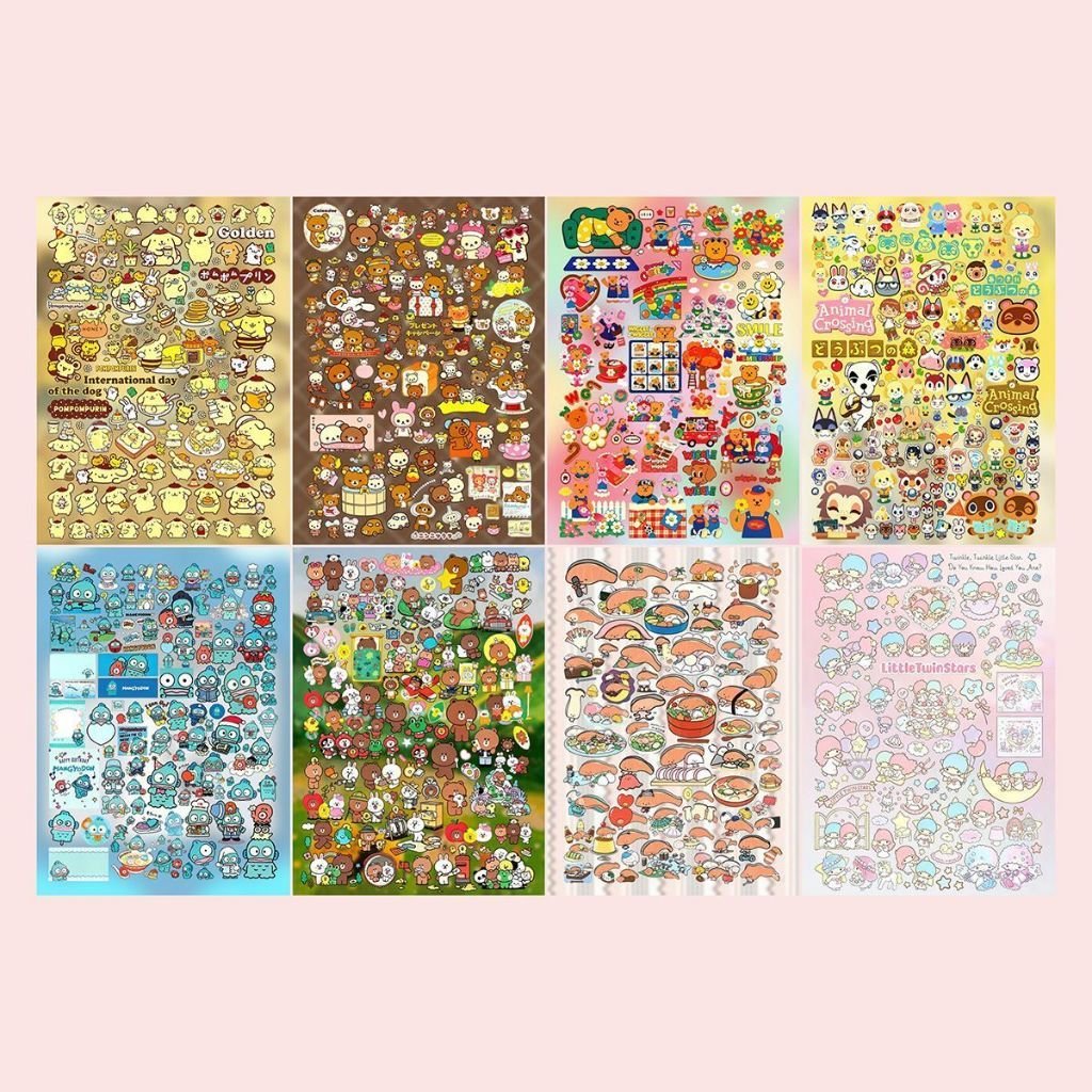 Retro Japanese Cute Cartoon Cut Film Stickers DIY Collage Waterproof Decorative Sticker Book - Image 5