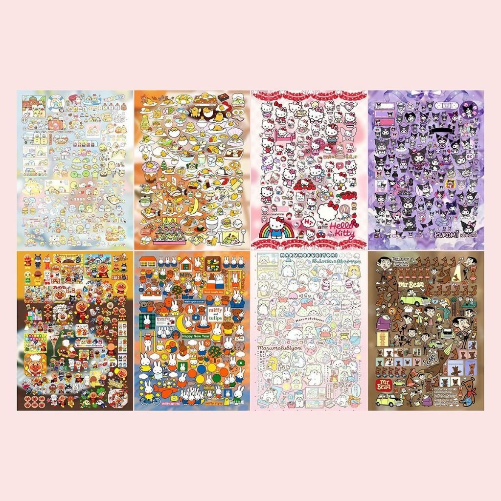 Retro Japanese Cute Cartoon Cut Film Stickers DIY Collage Waterproof Decorative Sticker Book - Image 6