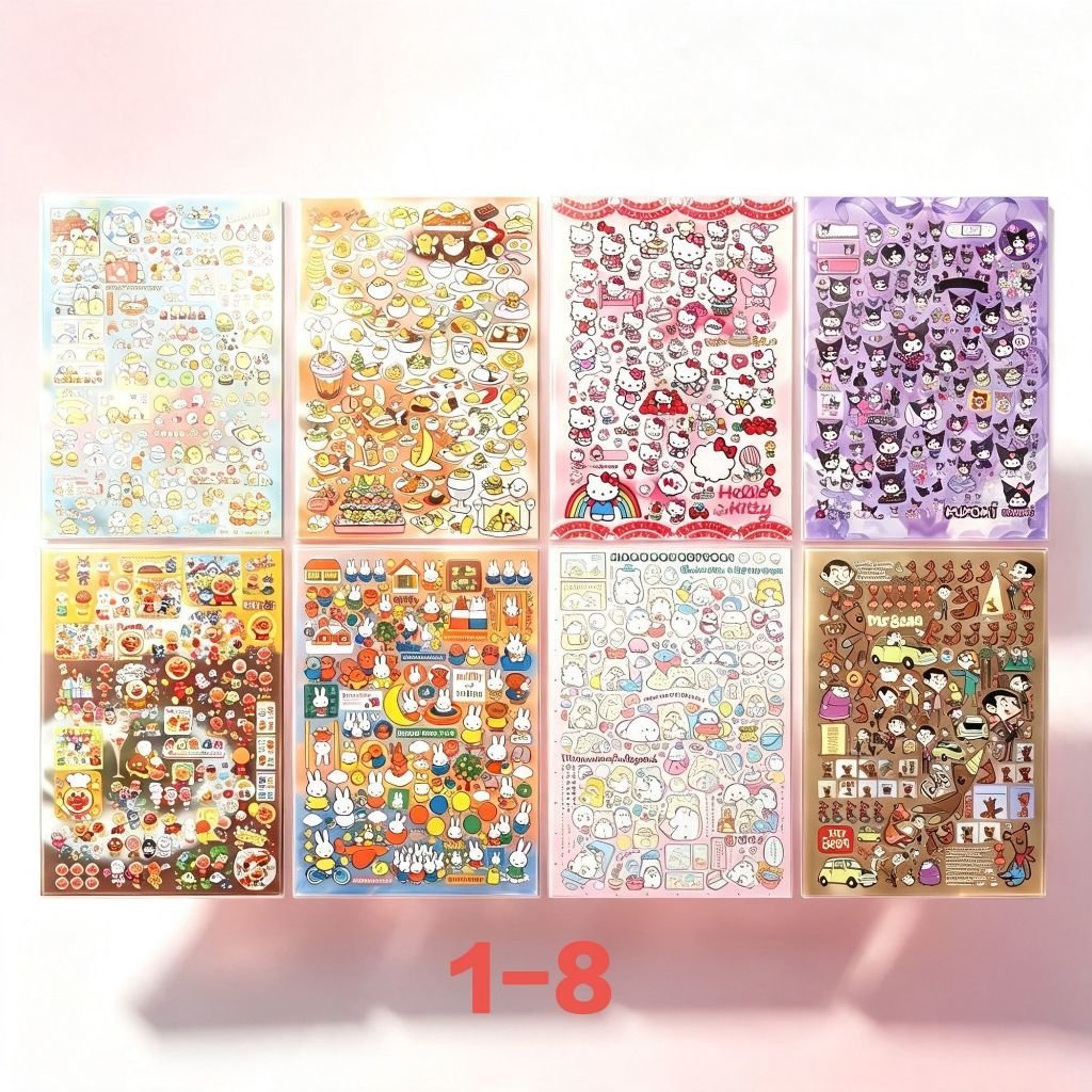 Retro Japanese Cute Cartoon Cut Film Stickers DIY Collage Waterproof Decorative Sticker Book - Image 10
