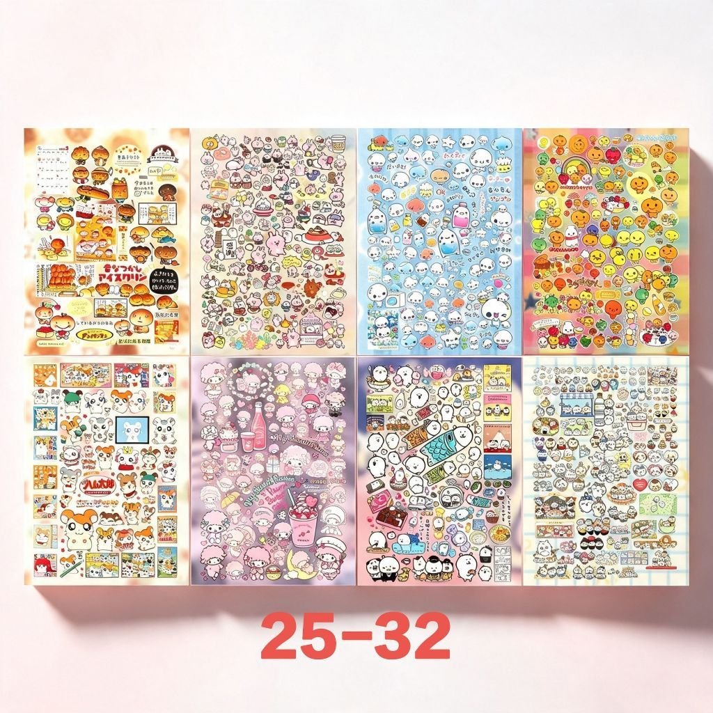 Retro Japanese Cute Cartoon Cut Film Stickers DIY Collage Waterproof Decorative Sticker Book - Image 13