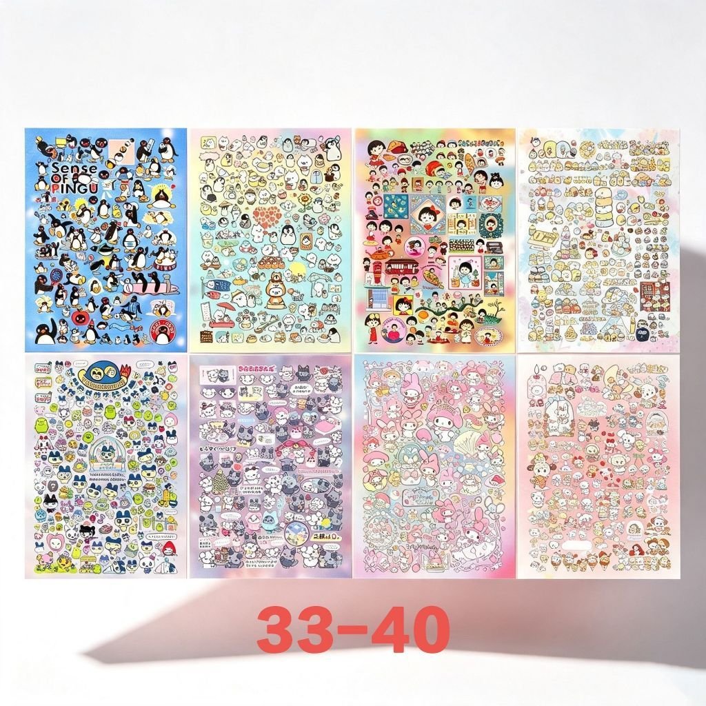 Retro Japanese Cute Cartoon Cut Film Stickers DIY Collage Waterproof Decorative Sticker Book - Image 14