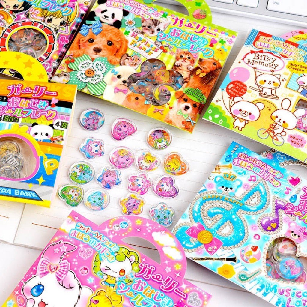 Vintage Retro Marble Stickers, Cute 3D Cartoon Animal Stickers for Kids & Girls, DIY Decorative Sticky Stickers, Gift
