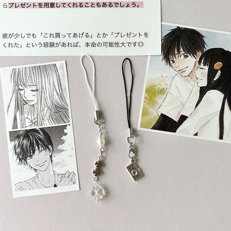 Kimi ni Todoke From Me to You Inspired Clover Camera Phone Case Charm Minimalist Couple Phone Strap