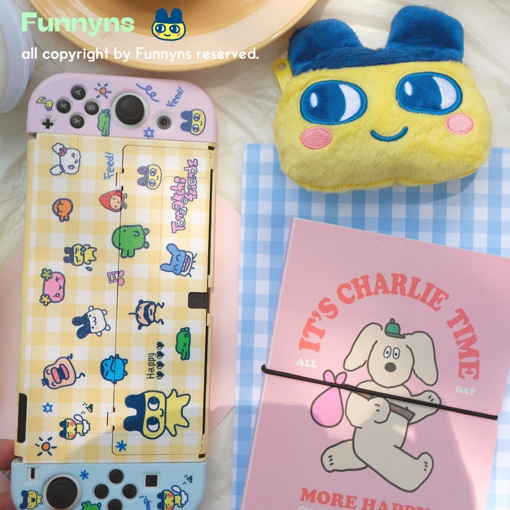 Cute Tamagotchi Color-Block Protective Case for Switch 2 / OLED / Switch / Lite Dust Cover - Image 2