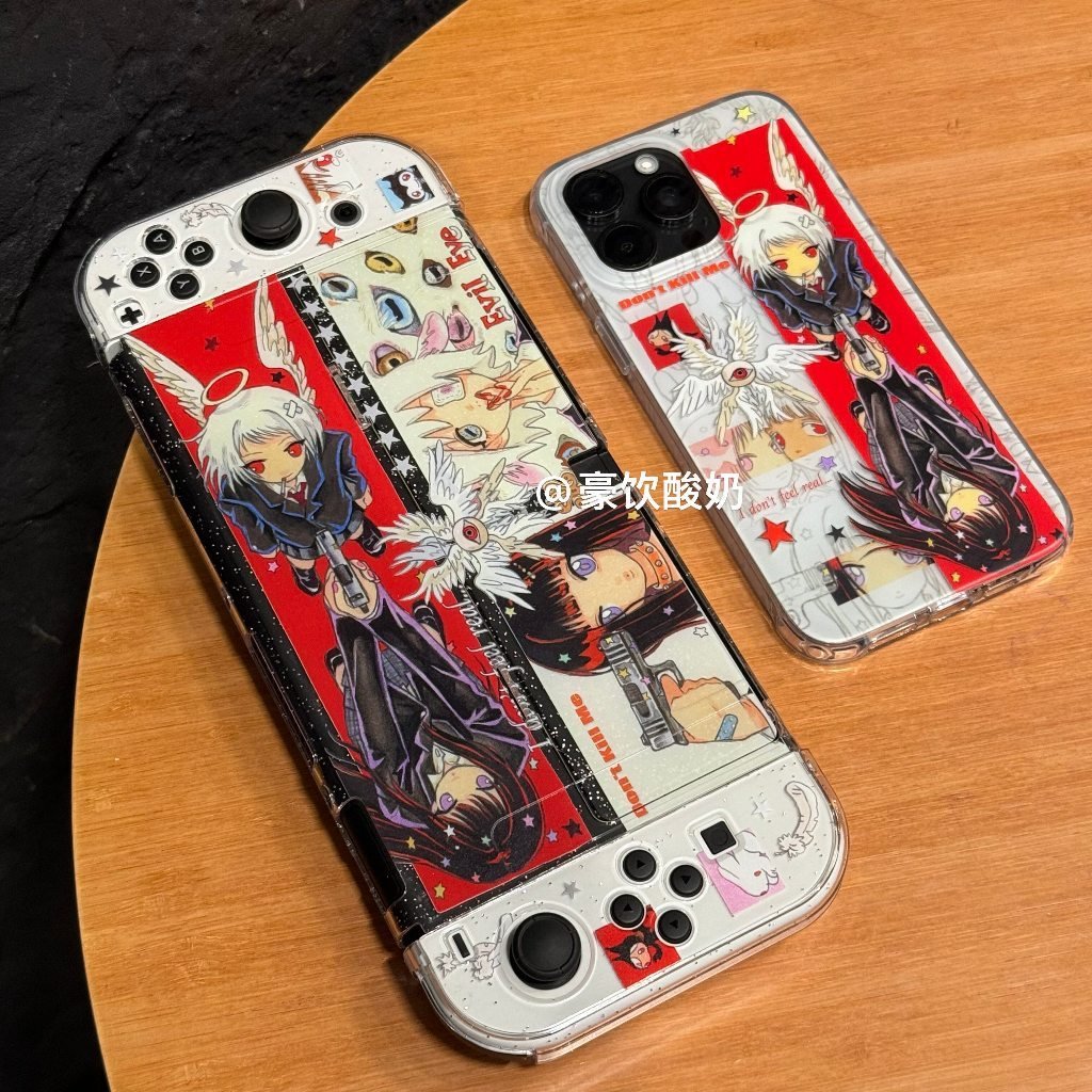 *oliwa* MovieCharacters Original Design Switch Protective Case NS Split Hard Shell Glitter Case - Image 4