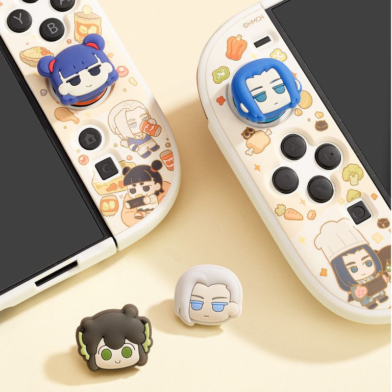 GEEKSHARE × Luo XiaoHei Nintendo Switch 2 Joystick Caps Silicone Thumb Grip Covers Cute Cartoon Non-Slip Controller Accessories