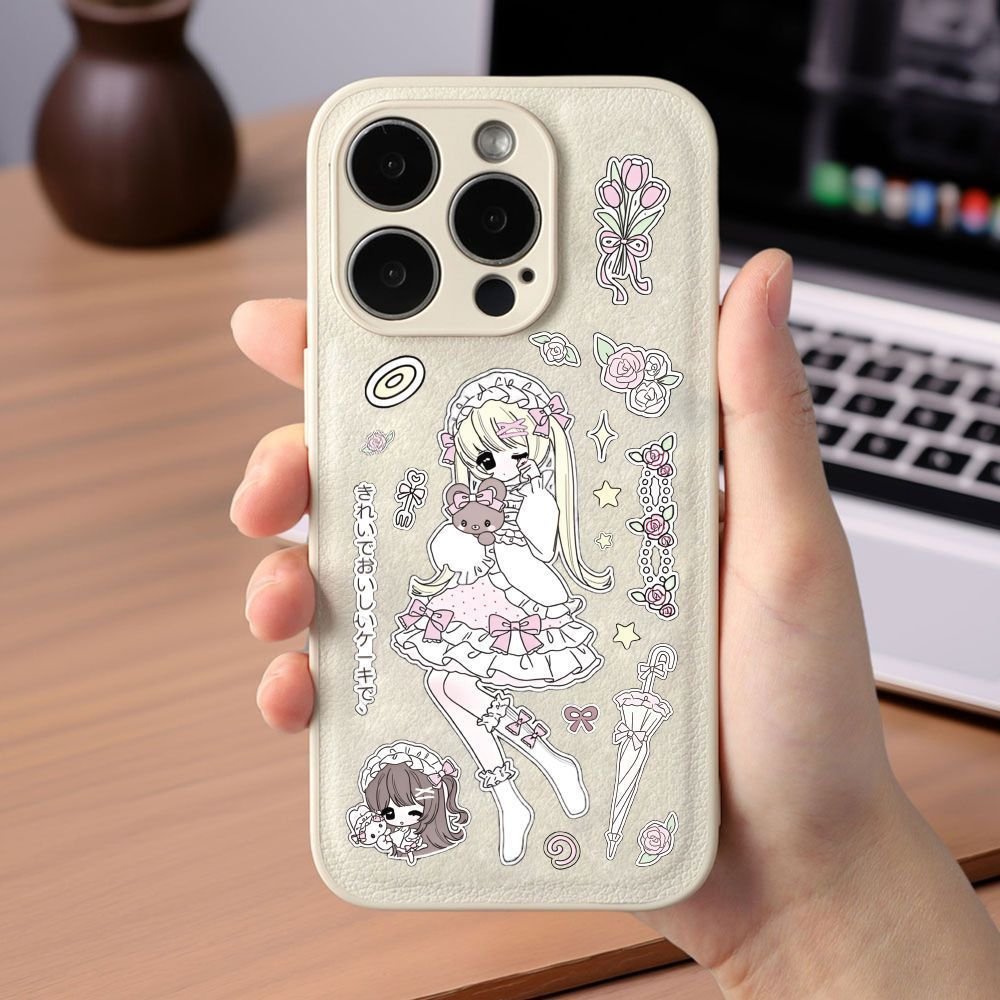 32pcs Sweet Pink Maid Girl Sticker Cards, Cute Cartoon INS Style Waterproof Stickers for Journaling & Scrapbooking - Image 2