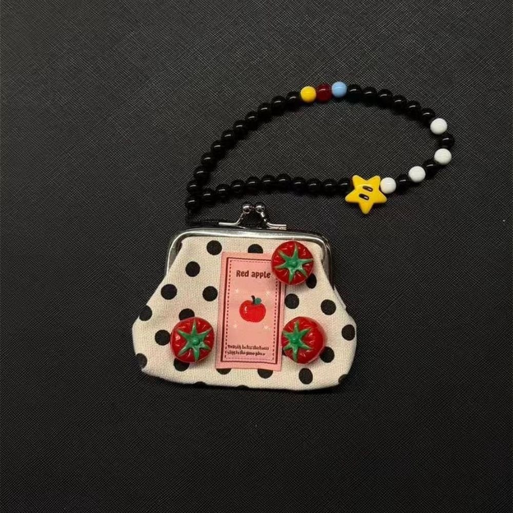 Original Beaded Polka Dot Coin Pouch Y2K Girl Style Starfish Palm Tree Flower Earphone Pouch, Bag Charm & Keychain - Image 3