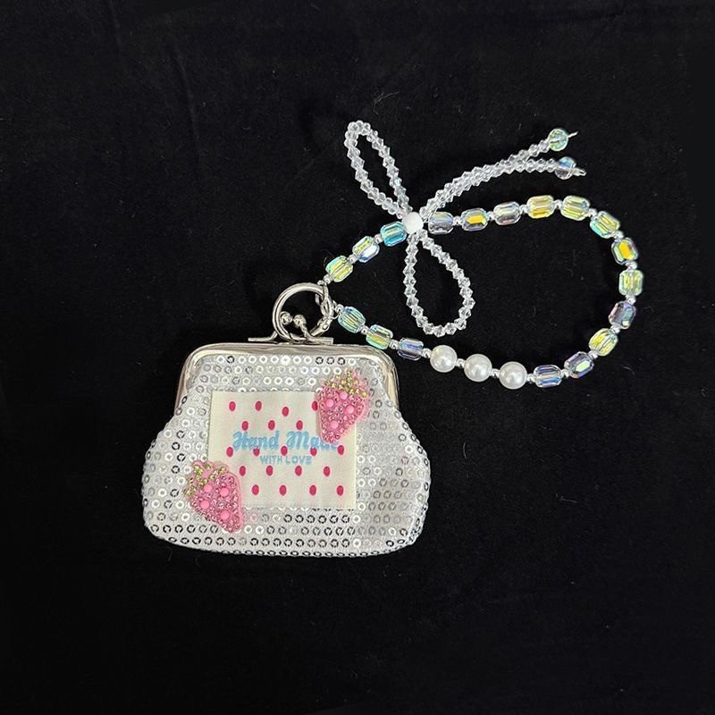 Original Beaded Polka Dot Coin Pouch Y2K Girl Style Starfish Palm Tree Flower Earphone Pouch, Bag Charm & Keychain - Image 4