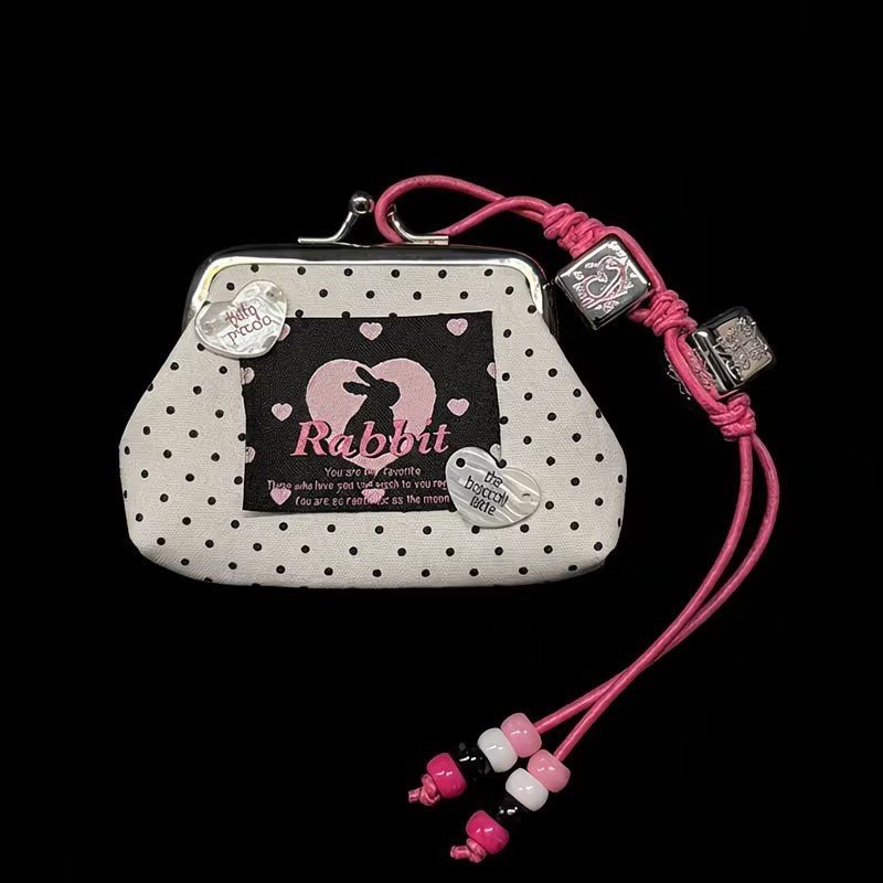Original Beaded Polka Dot Coin Pouch Y2K Girl Style Starfish Palm Tree Flower Earphone Pouch, Bag Charm & Keychain - Image 6