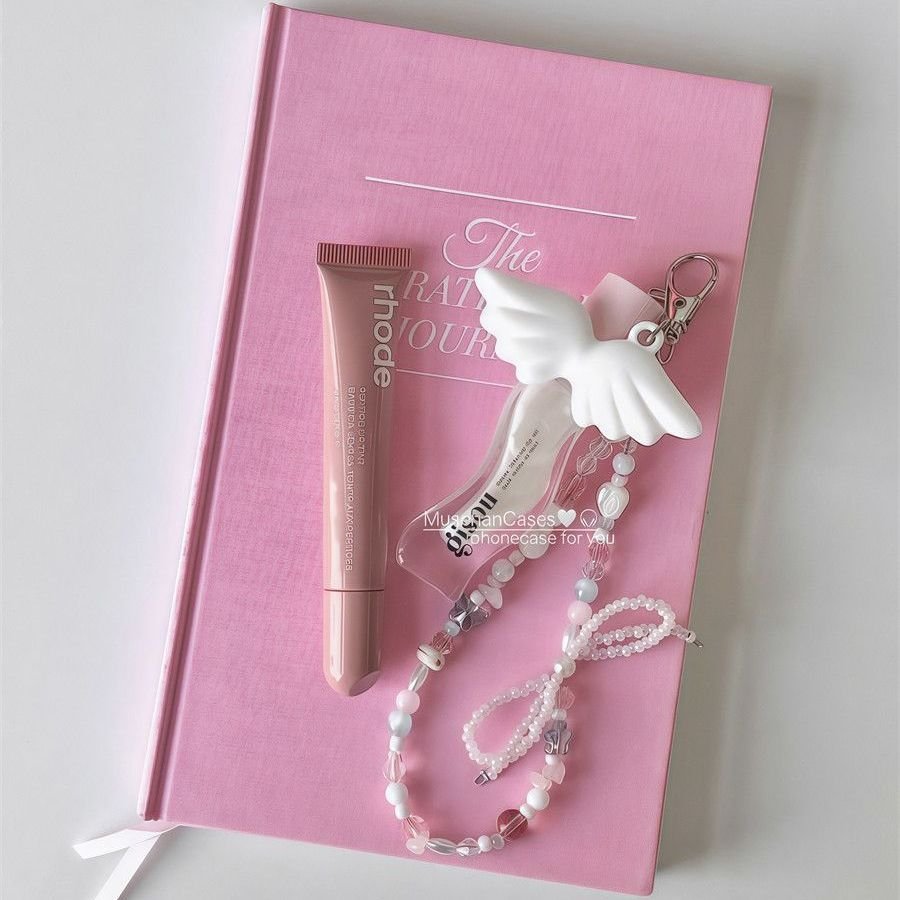 Retro Cute Angel Lipstick Holder Keychain, Portable Lip Gloss Case, Anti-Lost Bag Charm - Image 8