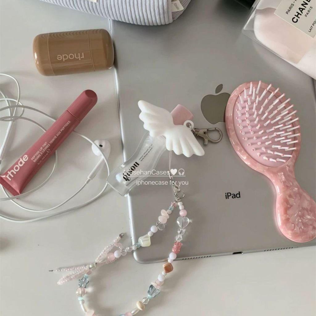 Retro Cute Angel Lipstick Holder Keychain, Portable Lip Gloss Case, Anti-Lost Bag Charm - Image 5