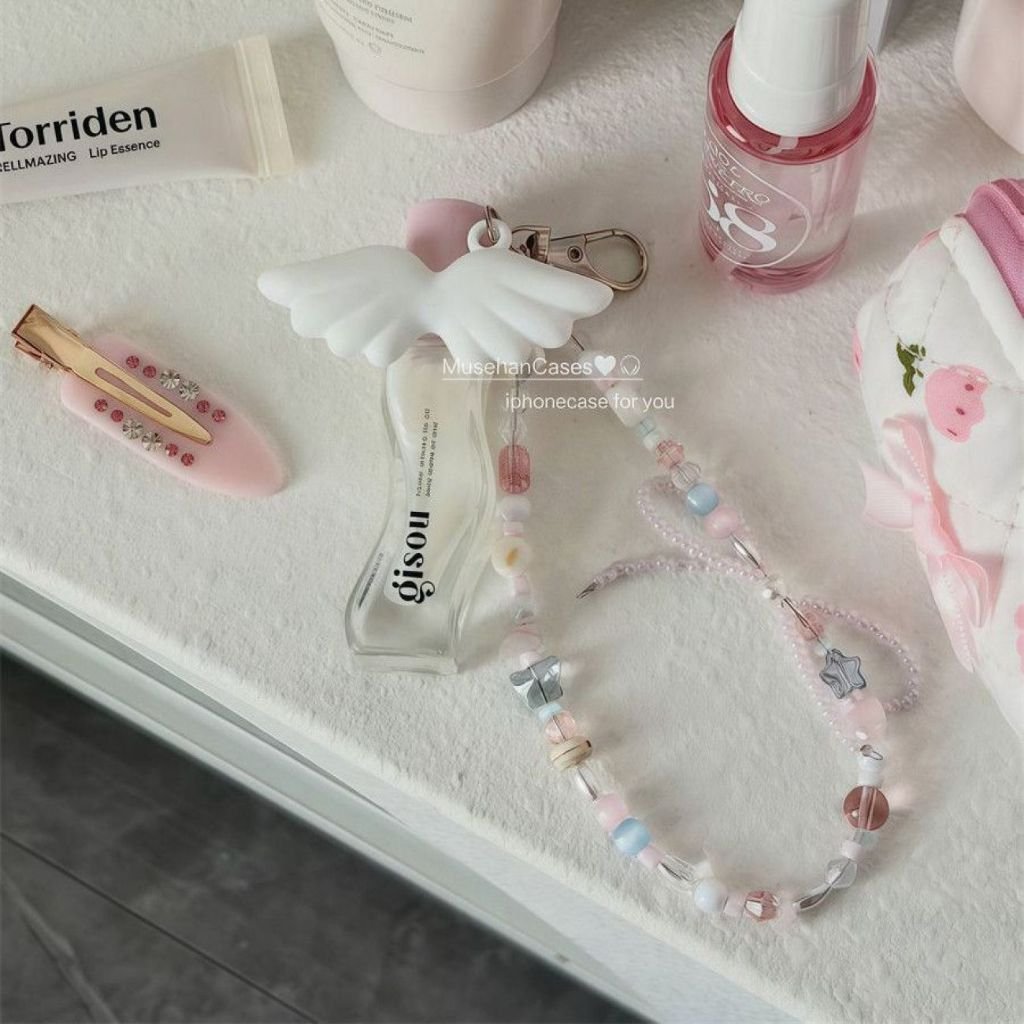 Retro Cute Angel Lipstick Holder Keychain, Portable Lip Gloss Case, Anti-Lost Bag Charm - Image 3