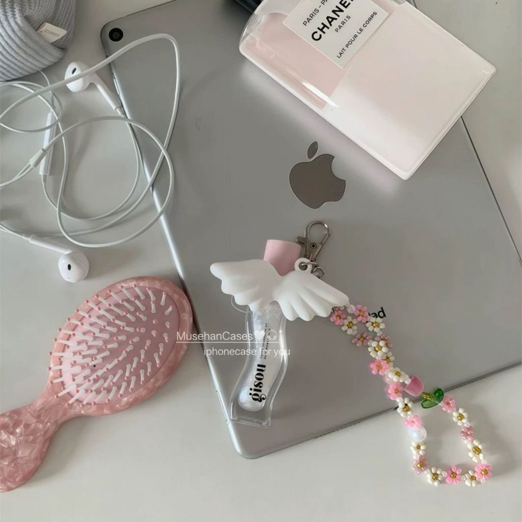 Retro Cute Angel Lipstick Holder Keychain, Portable Lip Gloss Case, Anti-Lost Bag Charm - Image 4