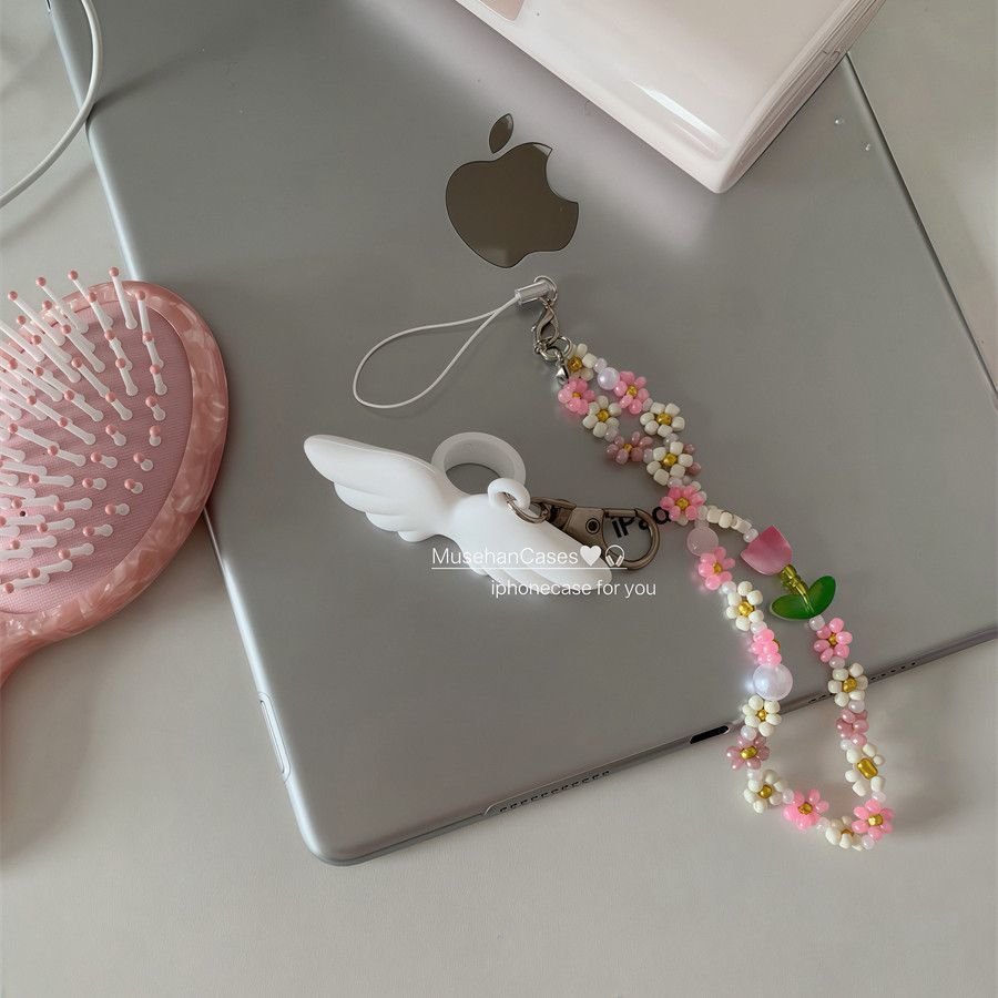 Retro Cute Angel Lipstick Holder Keychain, Portable Lip Gloss Case, Anti-Lost Bag Charm - Image 12
