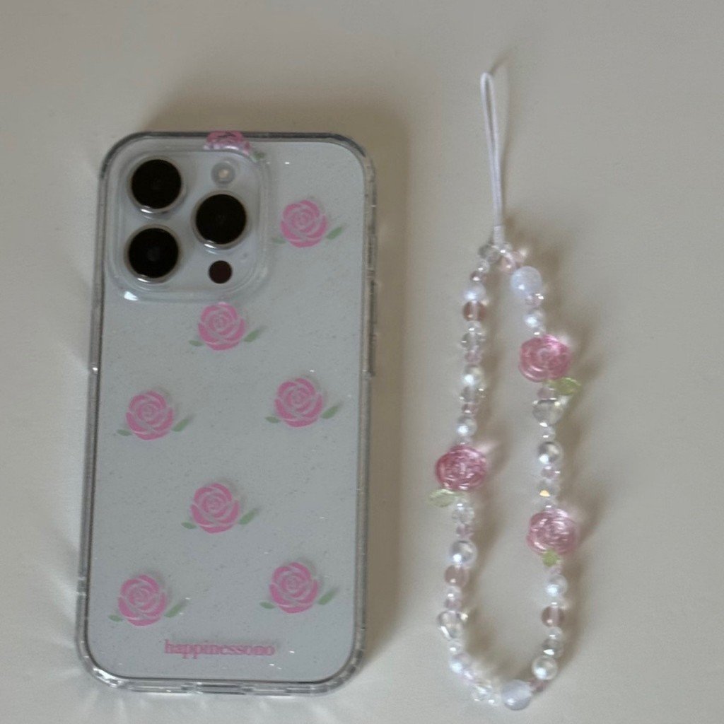 Rose Beaded Phone Chain, Short Beaded Camera Strap & CCD Charm Chain