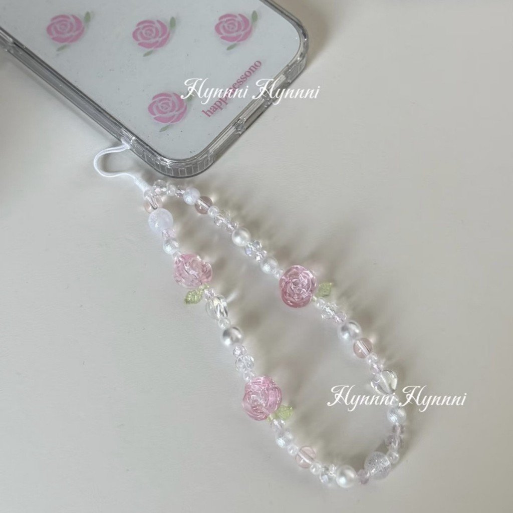 Rose Beaded Phone Chain, Short Beaded Camera Strap & CCD Charm Chain - Image 2
