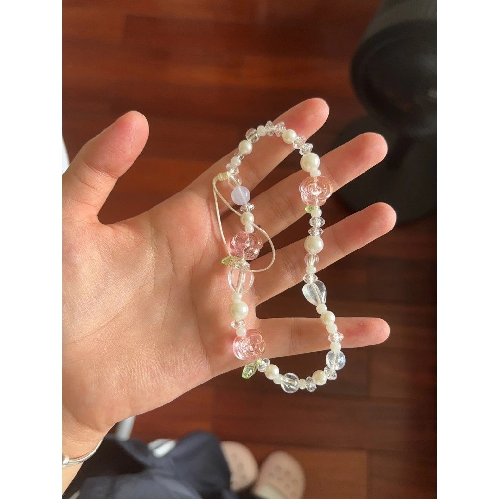 Rose Beaded Phone Chain, Short Beaded Camera Strap & CCD Charm Chain - Image 4