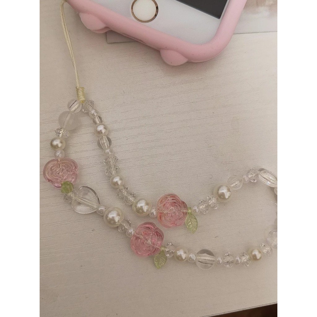 Rose Beaded Phone Chain, Short Beaded Camera Strap & CCD Charm Chain - Image 3