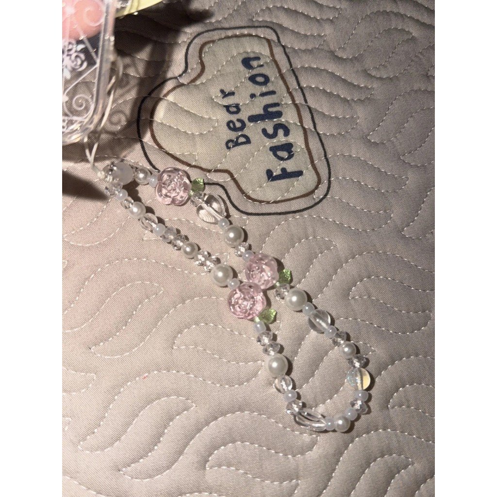 Rose Beaded Phone Chain, Short Beaded Camera Strap & CCD Charm Chain - Image 8