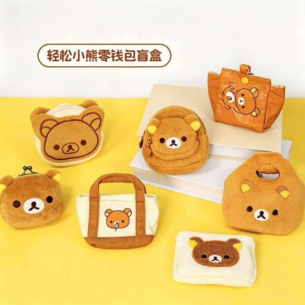 Authentic Rilakkuma Plush Coin Purse Blind Box – Cute Cartoon Wallet, Birthday Gift
